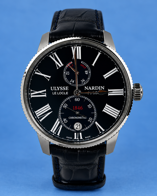 2026 Ulysse Nardin Marine Torpilleur 42MM Blue Dial Leather Strap (1183-310/43)