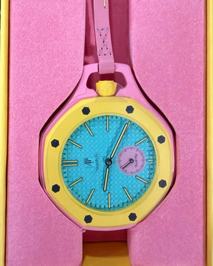 2026 Audemars Piguet Royal Pop x Swatch "OTG ROZ" 40MM Turquoise Dial Leather Strap (SSX03J100N)