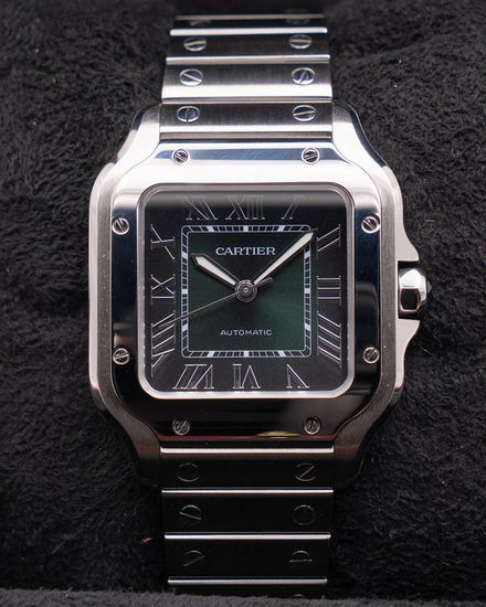 2026 Cartier Santos De Cartier Medium 35.1MM Green "Ombré" Dial Steel Bracelet (WSSA0061)