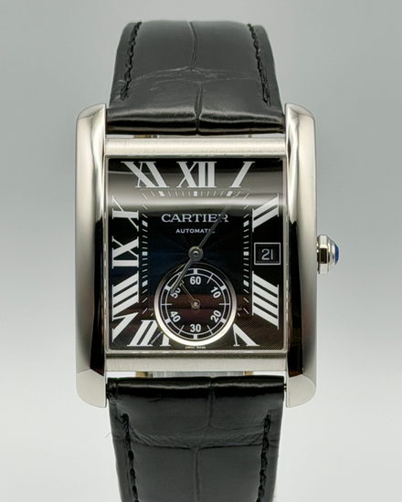 2016 Cartier Tank MC 34.3MM Black Dial Leather Strap (W5330004)
