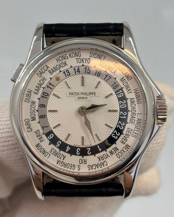 Patek Philippe World Time 37MM Ivory Dial Leather Strap (5110)
