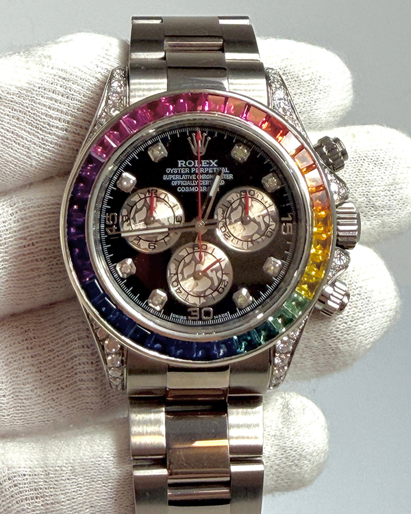 Rolex Cosmograph Daytona 40MM Black Dial White Gold Oyster Bracelet (116509)