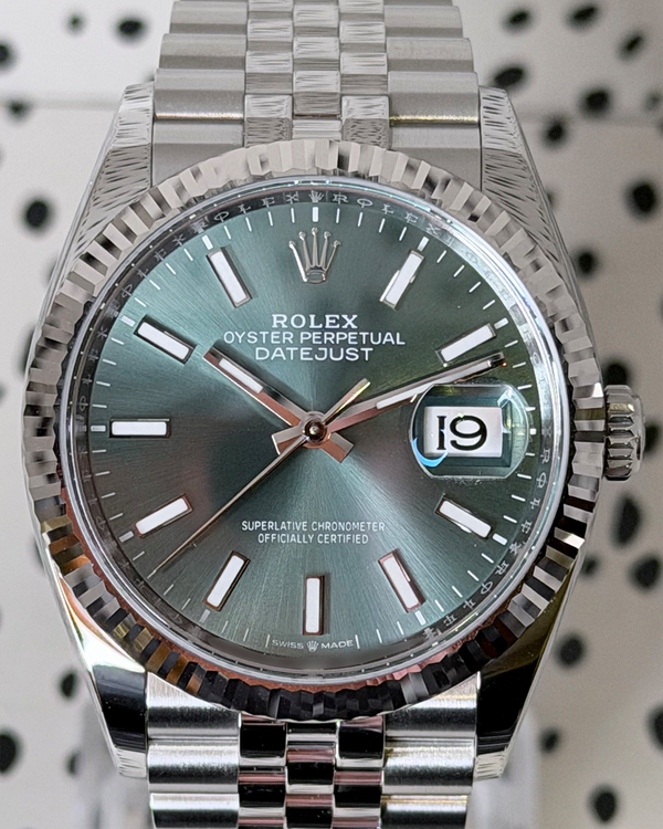 No Reserve - 2026 Rolex Datejust 36MM Mint Green Dial Jubilee Bracelet (126234)