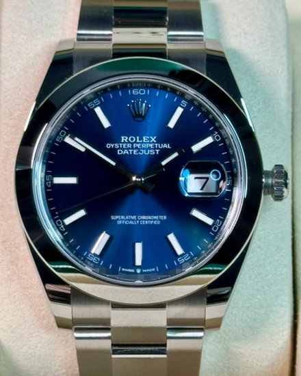 2026 Rolex Datejust 41MM Blue Dial Oyster Bracelet (126300)