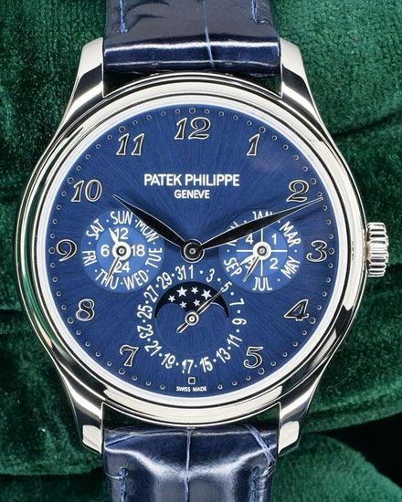 2021 Patek Philippe Perpetual Calendar 39MM Blue Dial Leather Strap (5327G-001)
