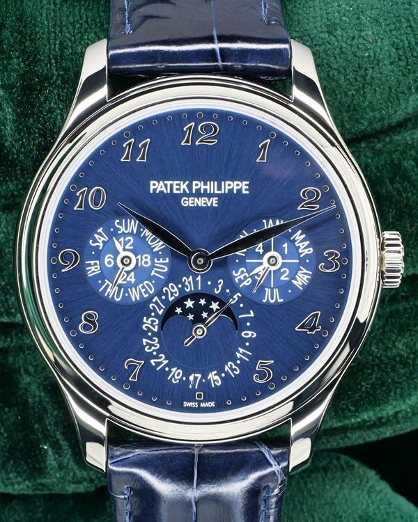 2021 Patek Philippe Perpetual Calendar 39MM Blue Dial Leather Strap (5327G-001)