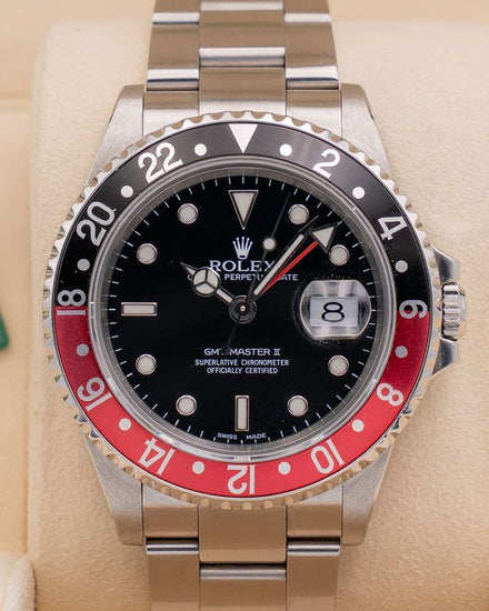 2001 Rolex GMT-Master II “Coke” 40MM Black Dial Oyster Bracelet (16710)