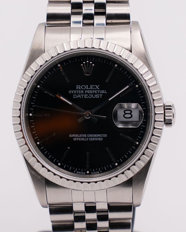 1990 Rolex Datejust 36MM Black Dial Jubilee Bracelet (16220)