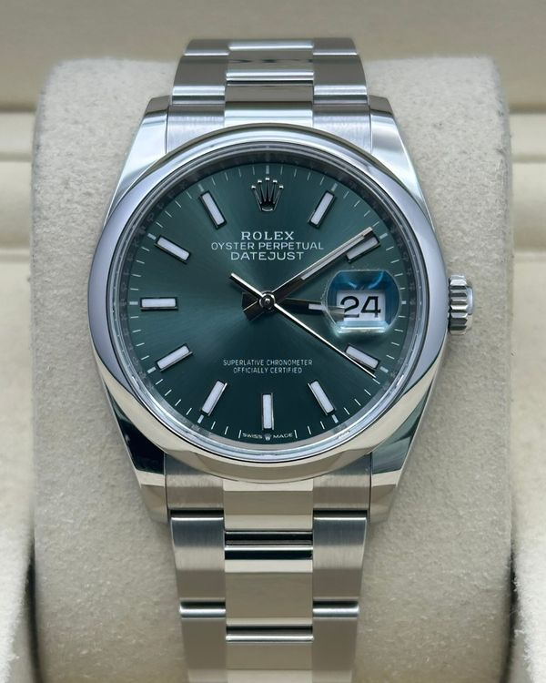 2026 Rolex Datejust 36MM Mint Green Dial Oyster Bracelet (126200)