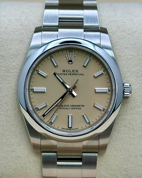2025 Rolex Oyster Perpetual 34MM Yellow Dial Oyster Bracelet (124200)