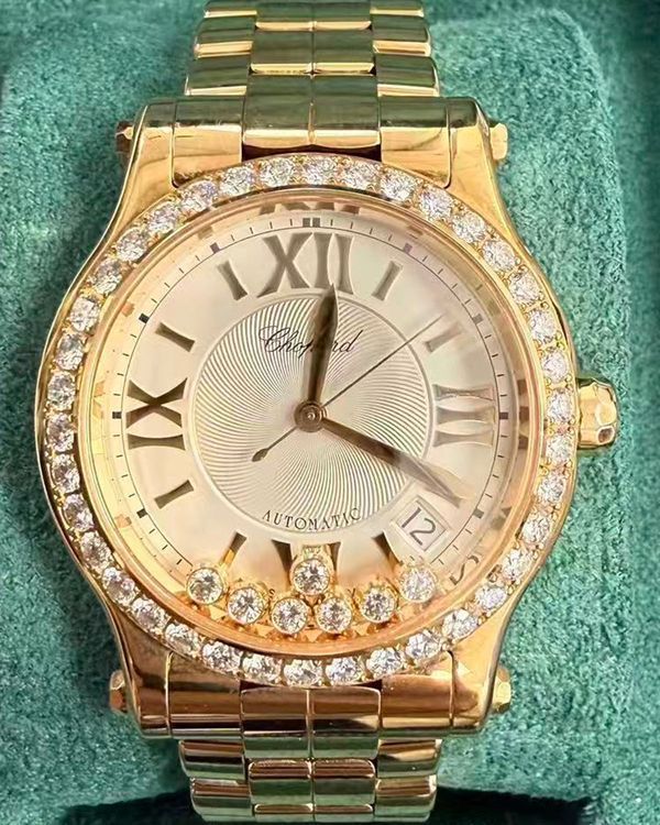Chopard Happy Sport 36MM Silver Dial Rose Gold Bracelet (274808-5004)