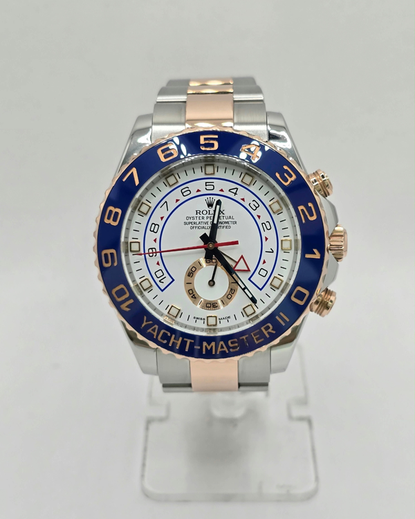 (WORKING) Rolex Yacht-Master II 44MM White Dial Two-Tone Oyster Bracelet (116681)