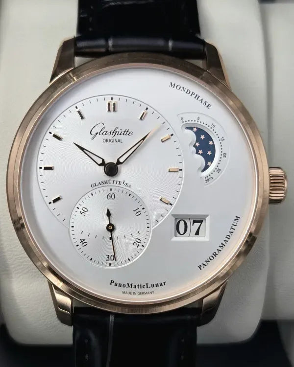 2024 Glashütte Original PanoMaticLunar 40MM White Dial Leather Strap (1-90-02-45-35-05)