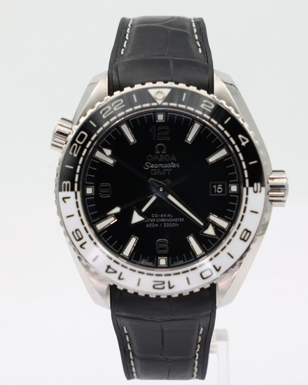 Omega Seamaster Planet Ocean GMT 43.5MM Black Dial Leather Strap (215.33.44.22.01.001)