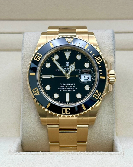 2023 Rolex Submariner Date 41MM Black Dial Yellow Gold Oyster Bracelet (126618LN)