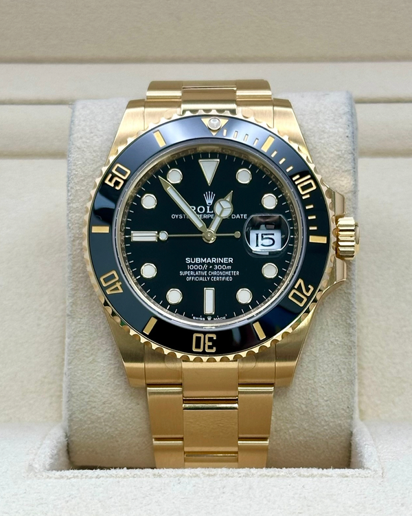 2023 Rolex Submariner Date 41MM Black Dial Yellow Gold Oyster Bracelet (126618LN)