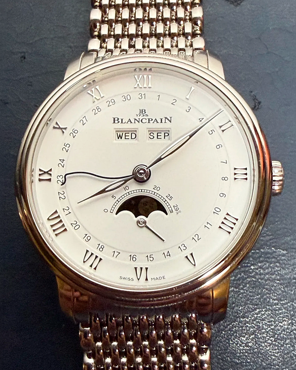 2023 Blancpain Villeret Quantième Complet 38MM White Dial Steel Bracelet (6264 1127 MMB)
