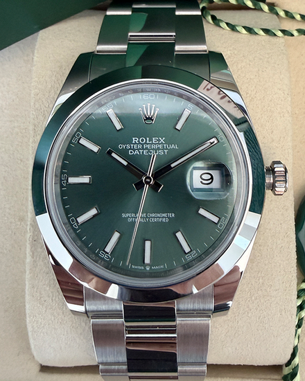 2026 Rolex Datejust 41MM Green Dial Oyster Bracelet (126300)