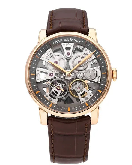 Arnold & Son Nebula 41.5MM Skeleton Dial Leather Strap (1NEAR.S01A.C123A)