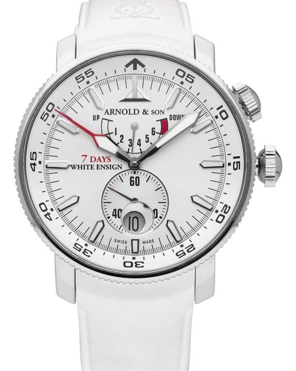 Arnold & Son White Ensign 44MM White Dial Rubber Strap (1WEBS.S01A.K02B)