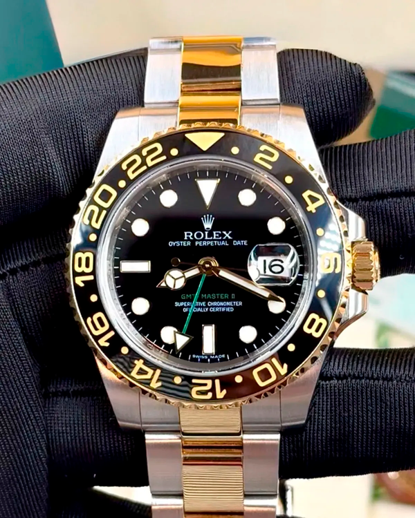 2008 Rolex GMT-Master II 40MM Black Dial Two-Tone Oyster Bracelet (116713LN)
