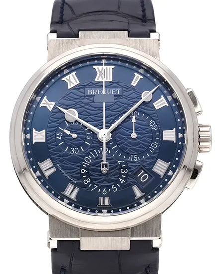 2023 Breguet Marine chrono 42.3MM Blue Dial Leather Strap (5527BB/Y2/9WV)