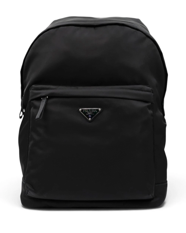 No Reserve - Prada Tessuto Backpack Medium Black Textile Silver-Tone Hardware Textile Straps (Backpack)