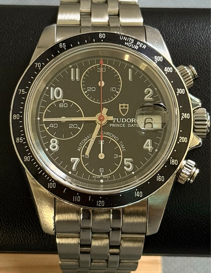 Tudor Prince Date 40MM Black Dial Steel Bracelet (79260)