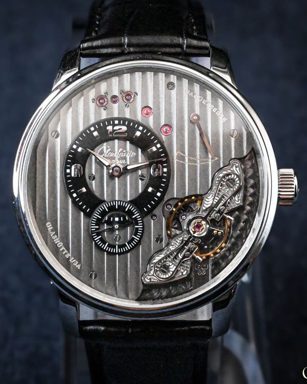 2020 Glashütte Original PanoInverse XL 42MM Silver Dial Leather Strap (1-66-06-04-22-05)