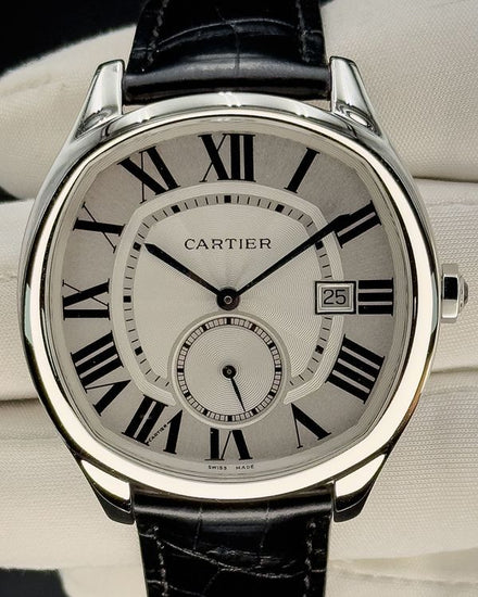 No Reserve - 2017 Cartier Drive De Cartier 40MM Silver Dial Leather Strap (WSNM0004)