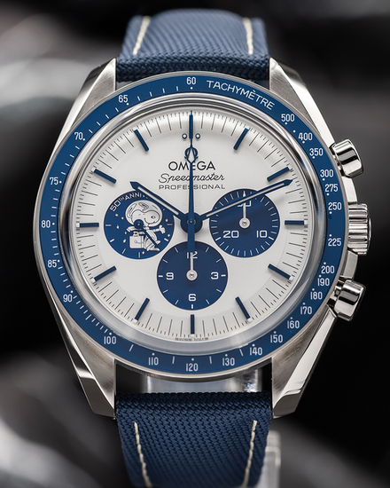 No Reserve - 2024 Omega Speedmaster Anniversary Series “Silver Snoopy Award” 42MM Silver Dial Textile Strap (310.32.42.50.02.001)