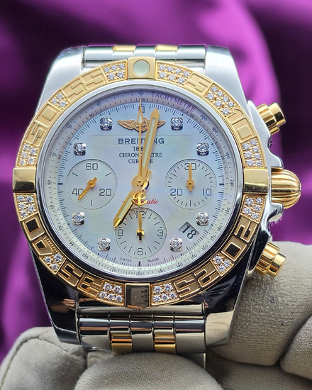 2014 Breitling Chronomat 41MM Mother of Pearl Dial Two-Tone Bracelet (CB0140AA/A723)