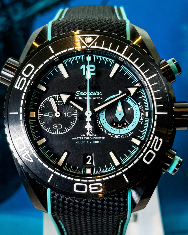 2024 Omega Seamaster Planet Ocean 600M Chronograph "ETNZ Deep Black" 45.5MM Black Dial Rubber Strap (215.92.46.51.01.003)