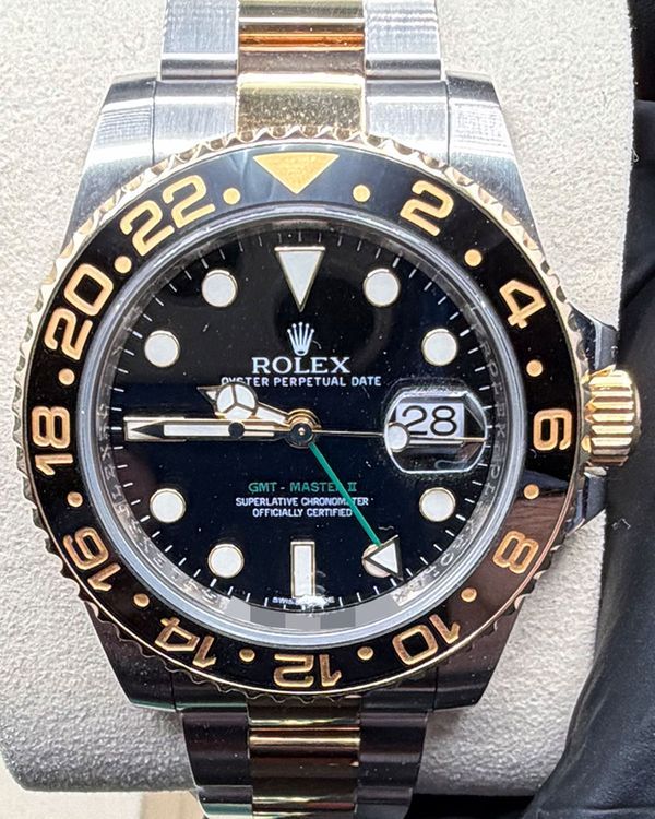 2016 Rolex GMT-Master II 40MM Black Dial Two-Tone Oyster Bracelet (116713)