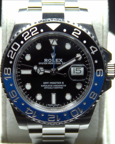2017 Rolex GMT-Master II "Batman" 40MM Black Dial Oyster Bracelet (116710BLNR)