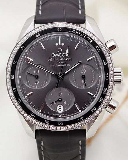 2026 Omega Speedmaster 38MM Grey Dial Leather Strap (324.38.38.50.06.001)