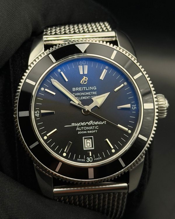 No Reserve - 2015 Breitling Superocean Heritage 46MM Black Dial Steel Bracelet (A17320)