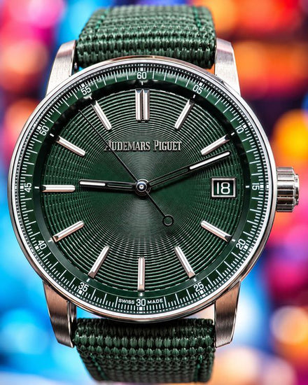 No Reserve - 2025 Audemars Piguet Code 11.59 41MM Green Dial Textile Strap (15210ST.OO.A056KB.01)