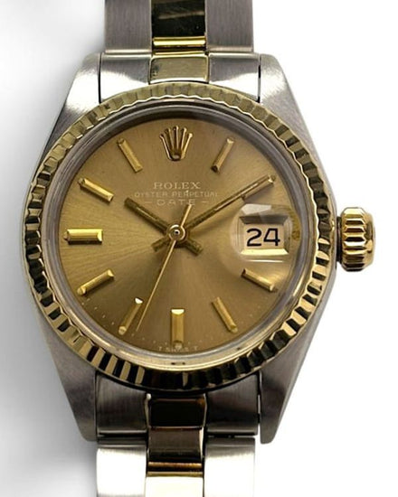 1973 Rolex Oyster Perpetual 26MM Champagne Dial Two-Tone Oyster Bracelet (6917)