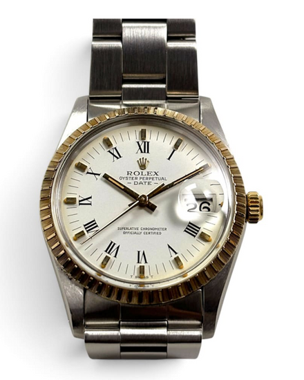 Rolex Oyster Perpetual Date 34MM White Dial  Oyster Bracelet (15053)