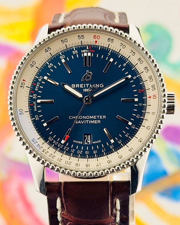 2019 Breitling Navitimer 41MM Blue Dial Leather Strap (A17326)