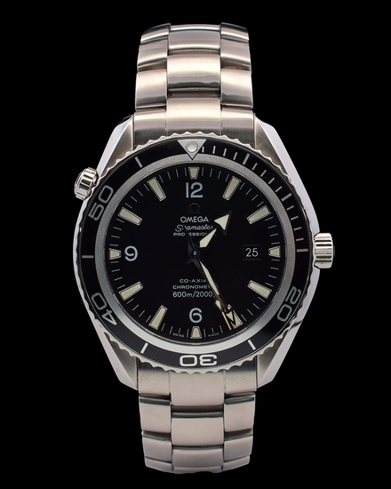 2011 Omega Seamaster Planet Ocean 600M 45.5MM Black Dial Steel Bracelet (2200.50)