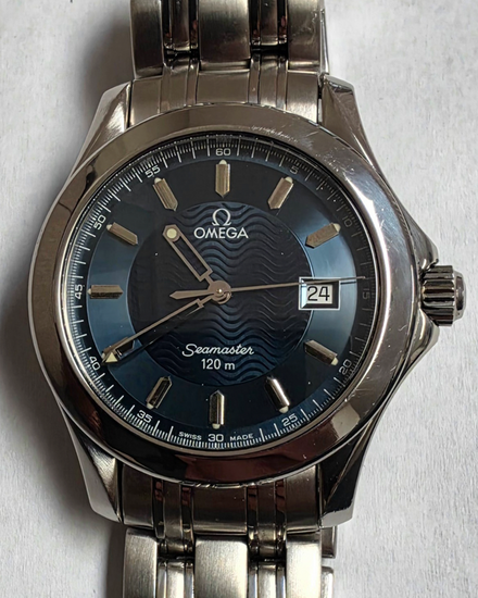 No Reserve - Omega Seamaster 120M "His" 36MM Quartz Blue Dial Steel Bracelet (196.1501)