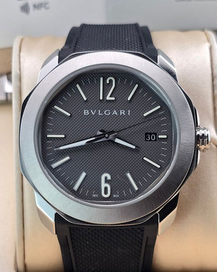 2025 Bvlgari Octo Roma 41MM Grey Dial Rubber Strap (103740)