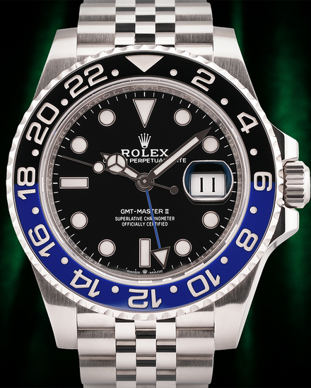 No Reserve - 2021 Rolex GMT-Master II "Batgirl" 40MM Black Dial Jubilee Bracelet (126710BLNR)