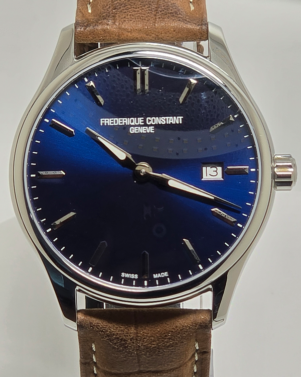 Frederique Constant Classics 40MM Quartz Blue Dial Leather Strap (FC-220NS5B6)