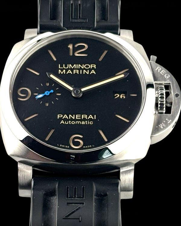 2017 Panerai Luminor Marina 1950 3 Days 44MM Black Dial Rubber Strap (PAM01312)