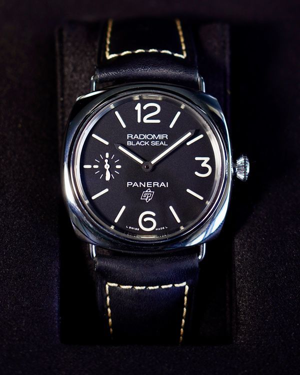 No Reserve - 2022 Panerai Radiomir Black Seal Logo 45MM Black Dial Leather Strap (PAM00754)