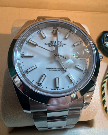 2026 Rolex Datejust 41MM White Dial Oyster Bracelet (126300)