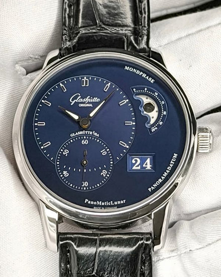 2025 Glashütte Original PanoMaticLunar 40MM Blue Dial Leather Strap (1-90-02-46-32-61)